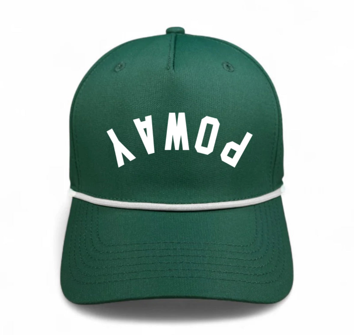 Poway Green Hat w/ white rope