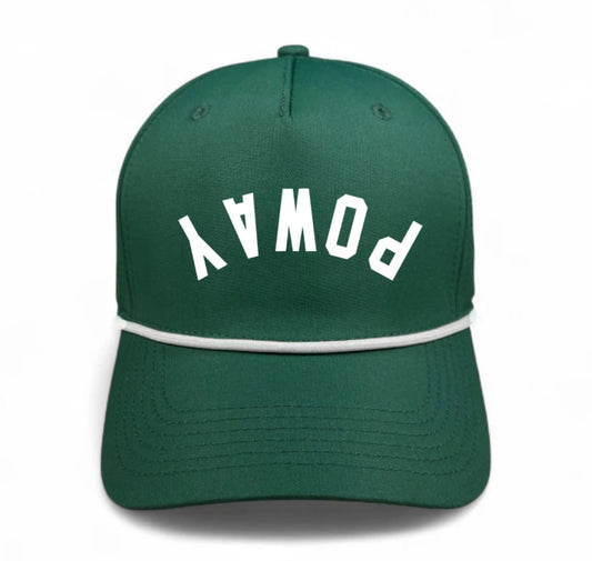 Poway Green Hat w/ white rope